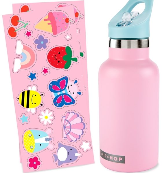 Skip Hop Butelka Termiczna z Ustnikiem i Naklejkami 380 ml Pink