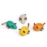 BIGJIGS: drewniana TURKUSOWA myszka pull-back - obrazek 2