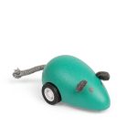 BIGJIGS: drewniana TURKUSOWA myszka pull-back