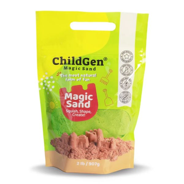 ChildGen: piasek kinetyczny 100% NATURALNY 907g ZIELONY