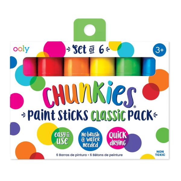 Ooly: farba w kredce 6 szt. Chunkies Paint Sticks - kolory klasyczne