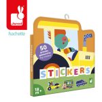 Janod: duże naklejki 50 szt. Pojazdy 18m+