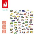 Janod: duże naklejki 50 szt. Pojazdy 18m+ - obrazek 2