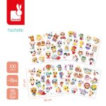 Janod: duże naklejki na arkuszach 100 szt. Małe Zwierzęta 18m+ - obrazek 2