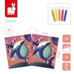 Janod: Zestaw kreatywny Malowanie kropkami Puentylizm 3D Kosmiczne zwierzęta 8+ - obrazek 3