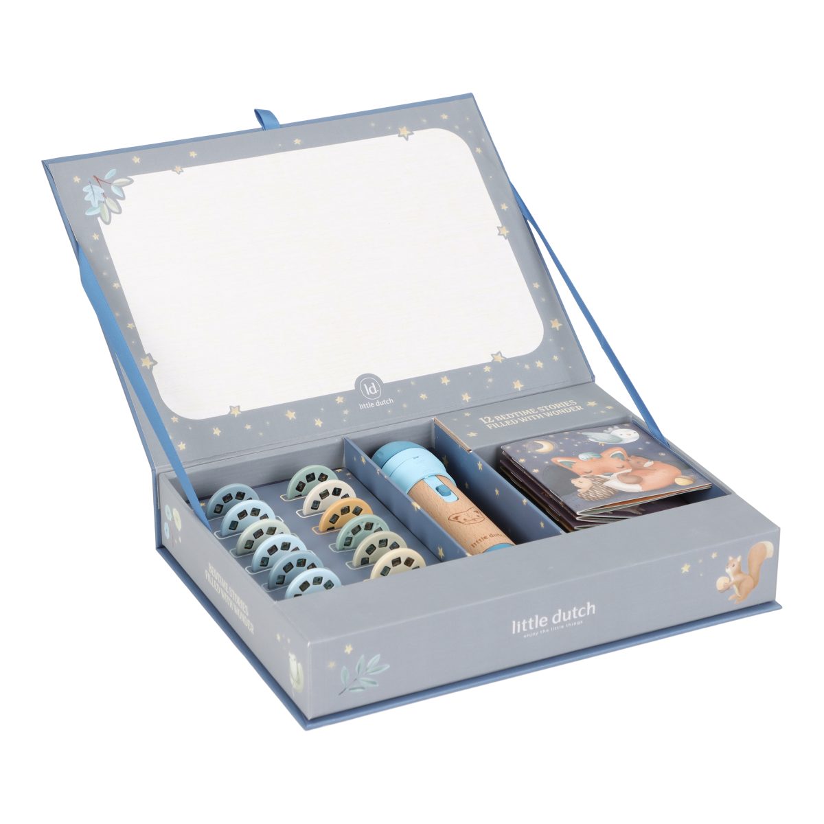 stories-projector-torch-blue-ld4781-product-1 Little Dutch: latarka projektor z bajkami Błękit - obrazek 2