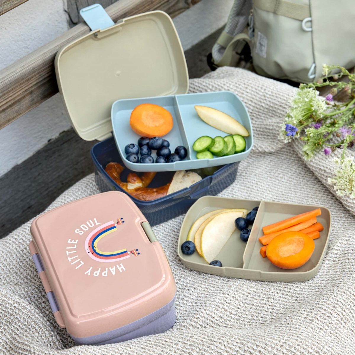 Lassig: lunchbox z wkładką Tiny Outdoor Rainbow - obrazek 2
