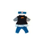 Miniland: szary komplet na łagodną pogodę dla lalki 38 cm