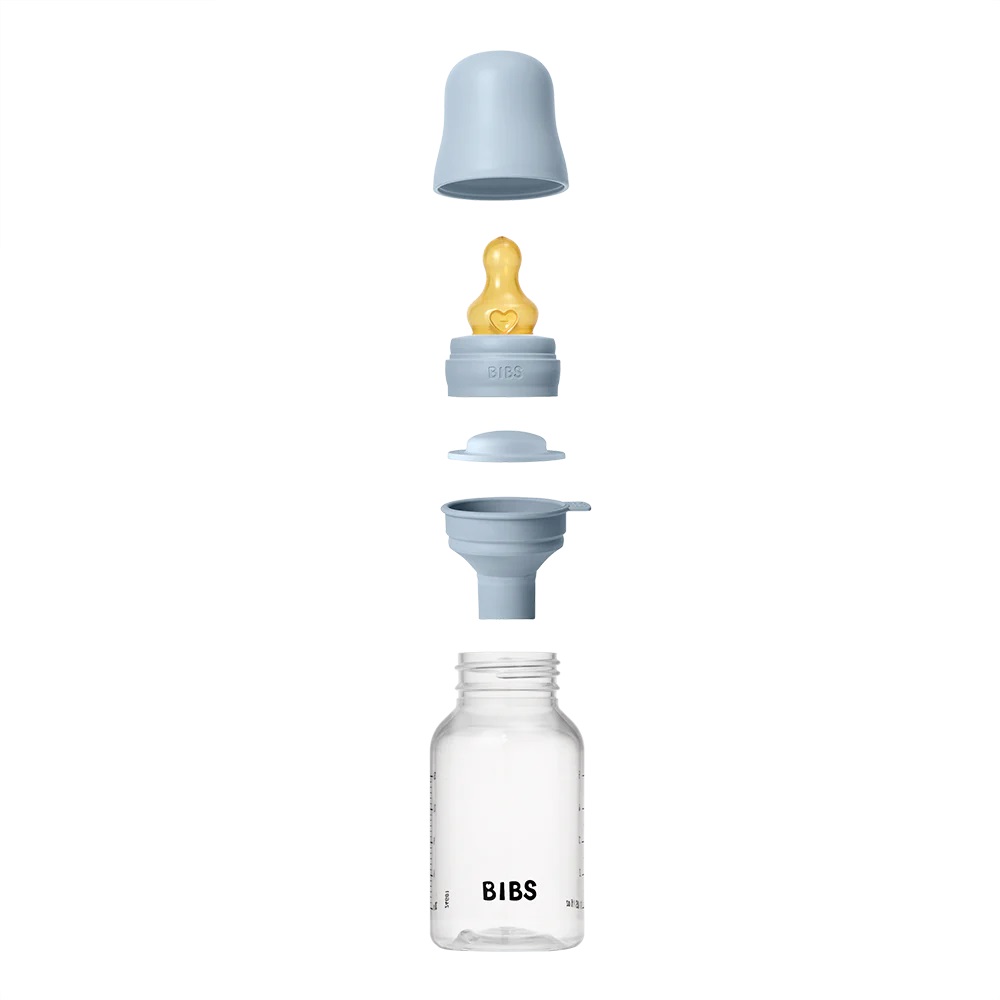BIBS: antykolkowa butelka PLASTIC PP 150ml smoczek kauczuk BABY BLUE - obrazek 2