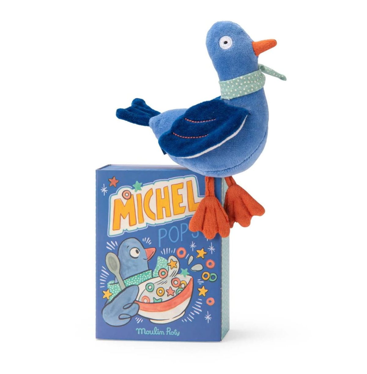 Moulin Roty: Maskotka - grzechotka gołąb MICHEL w pudełku / Puce & Pilou - obrazek 1