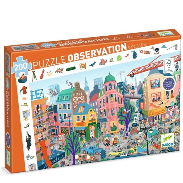 Djeco: Puzzle obserwacja MIASTO 200 el.