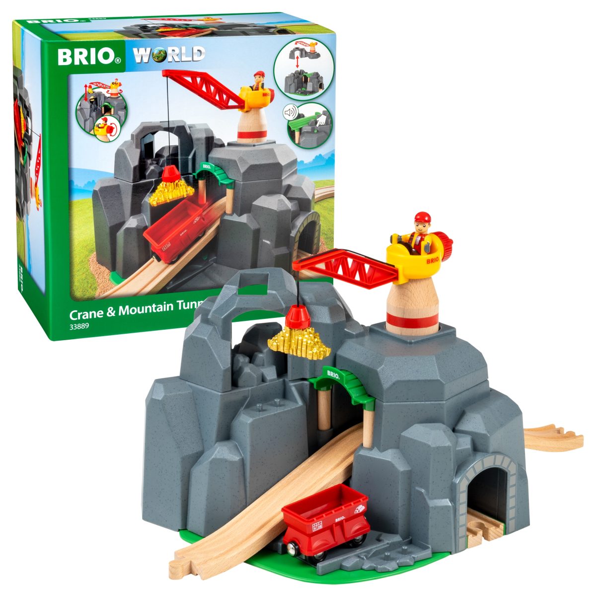 BRIO World - Tunel Górski z Dźwigiem - obrazek 3
