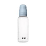 BIBS: antykolkowa butelka PLASTIC PP 270ml smoczek silikon BABY BLUE