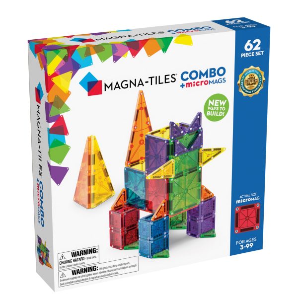 MAGNA-TILES: klocki magnetyczne COMBO microMAGS 62 el.