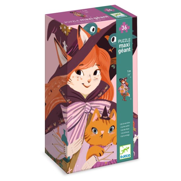 Djeco: Puzzle kartonowe gigant CZARODZIEJKA LILY 36 el.