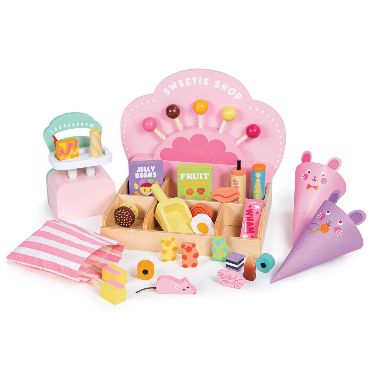 Tender Leaf Toys: drewniany kolorowy sklepik Sweetie Pic'n'Mix - obrazek 1