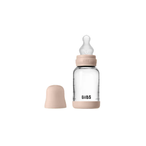 BIBS: antykolkowa butelka szklana 120ml smoczek silikon BLUSH