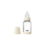 BIBS: antykolkowa butelka szklana 120ml smoczek silikon IVORY