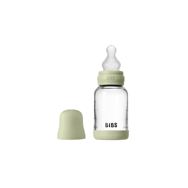 BIBS: antykolkowa butelka szklana 120ml smoczek silikon SAGE