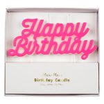 Meri Meri: Świeczka urodzinowa Happy Birthday różowa