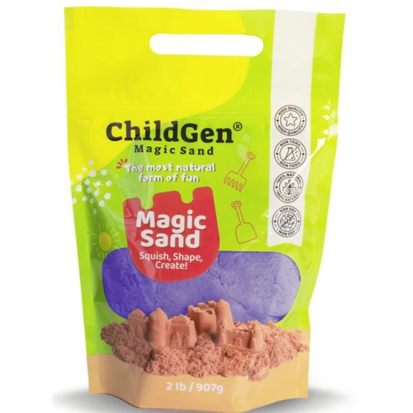 ChildGen: piasek kinetyczny 100% NATURALNY fioletowy, opakowanie uzupełniające 907g