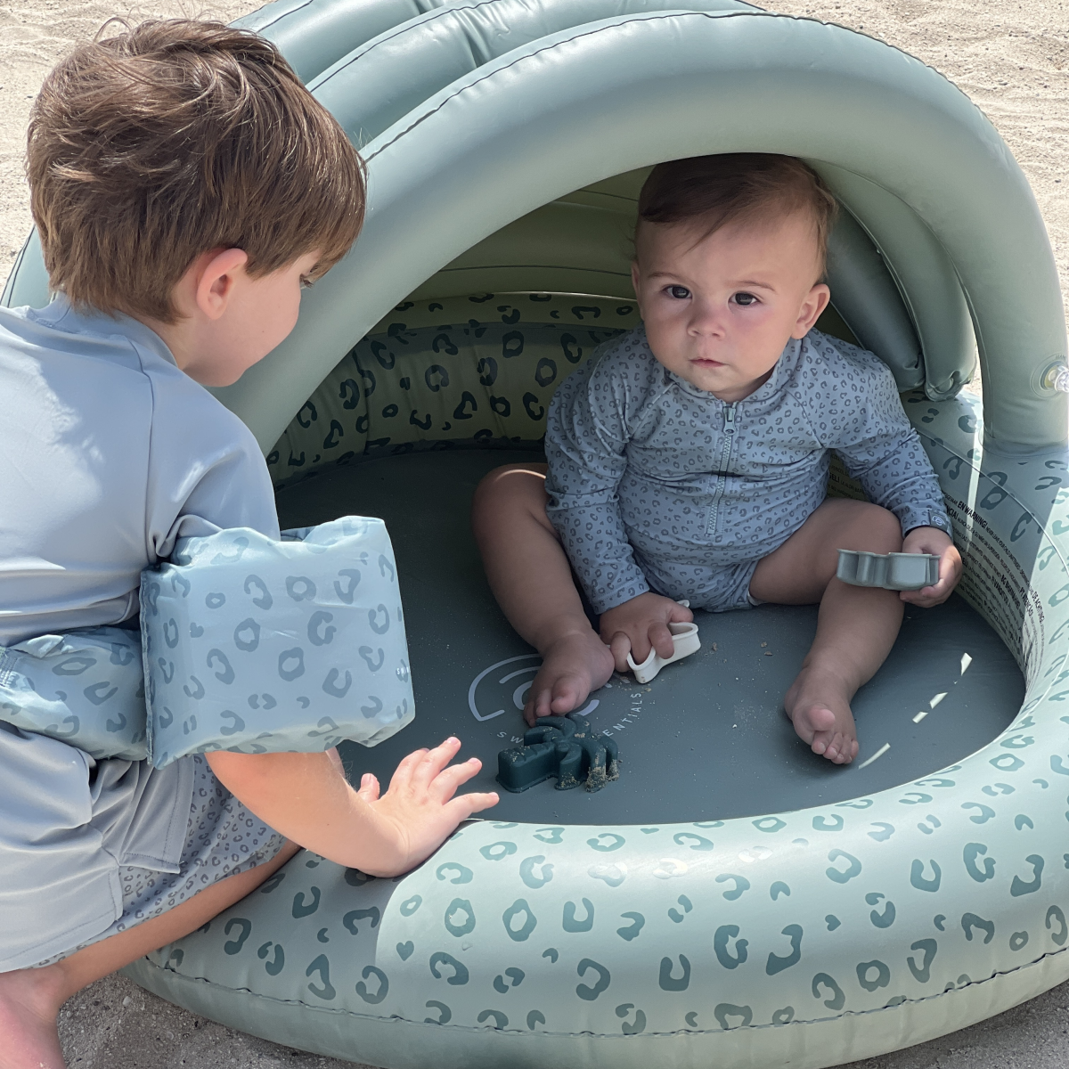 The Swim Essentials: basen z daszkiem 100 cm Green Leopard - obrazek 2