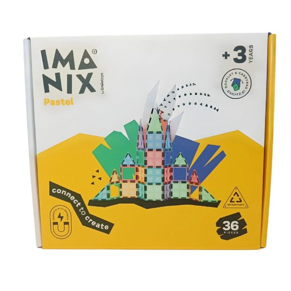 Imanix: klocki magnetyczne PASTEL 36 el.