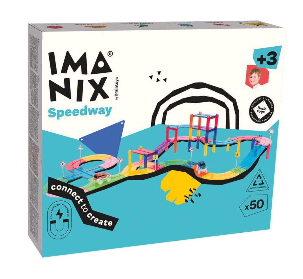 Imanix: klocki magnetyczne zestaw SPEEDWAY 50 el. - obrazek 1