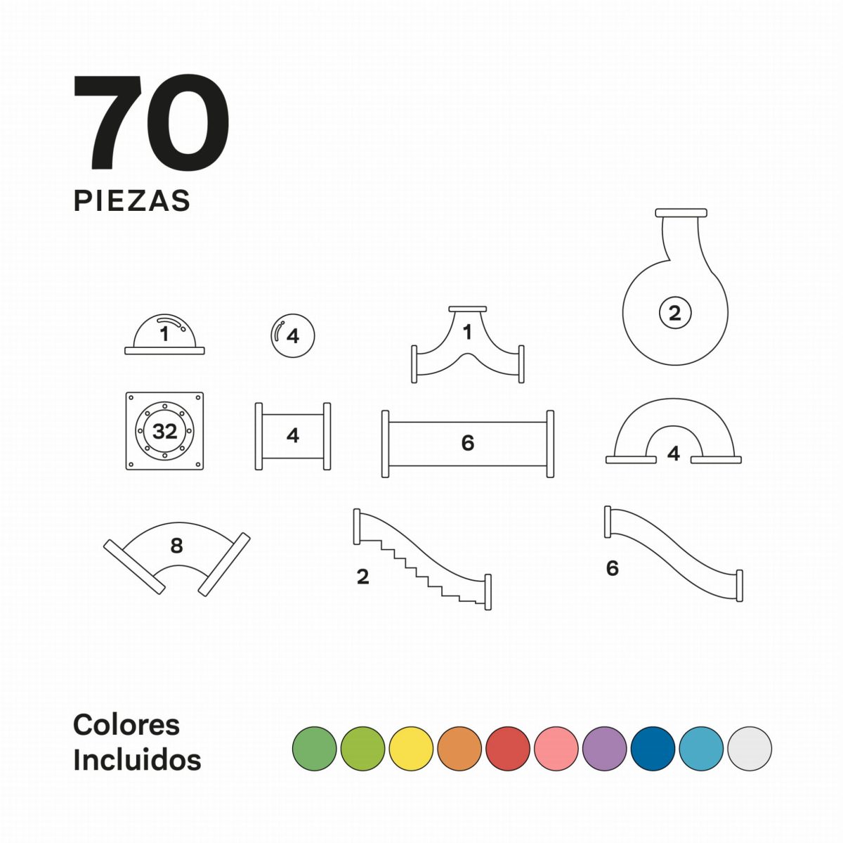 350070v Imanix: klocki magnetyczne zestaw SLIDE / kulodrom 70 el. - obrazek 4