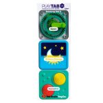 Fat Brain Toy: PlayTab Sensoryczne Kwadraty. Zestaw 4 z Kołem Zębatym.