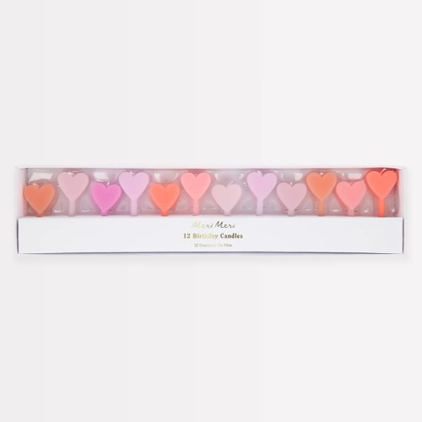 Meri Meri: Świeczki urodzinowe 12 szt. Pink Heart