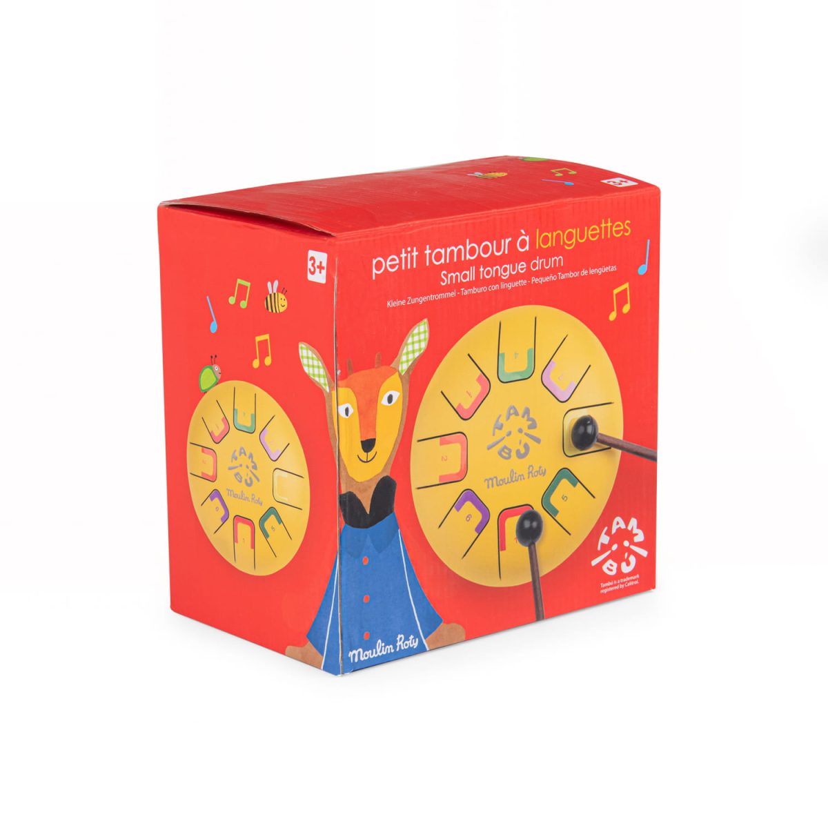 Moulin Roty: Bębenek językowy żółty LES POPIPOP - obrazek 2