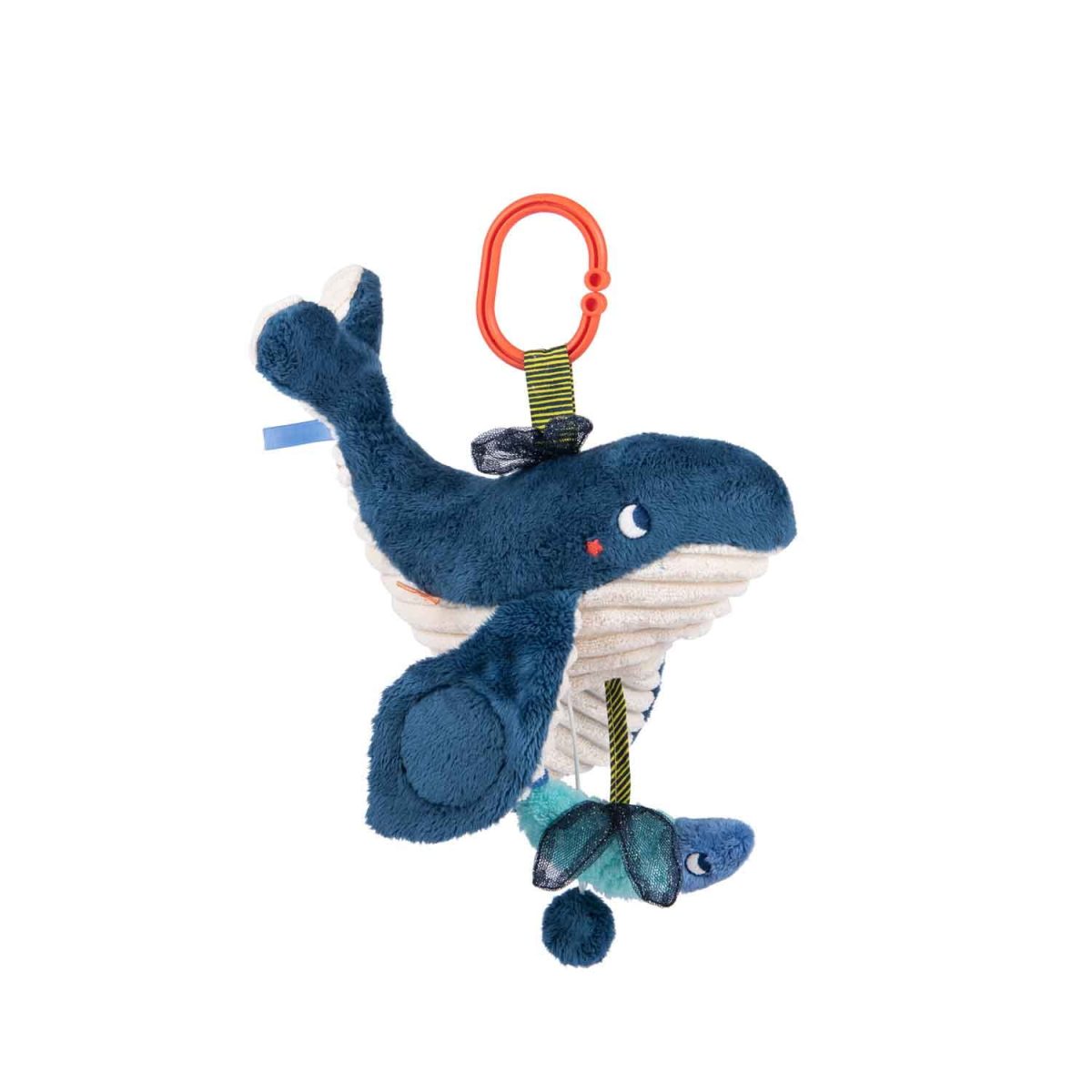 676042_1 Moulin Roty: Interaktywna zawieszka z pozytywką WIELORYB 29 cm / Les Aventures de Paulie - obrazek 2