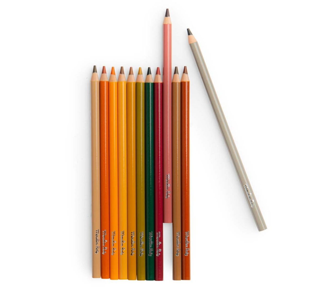 Moulin Roty: Zestaw 12 kredek ZWIERZĘTA z kartami - obrazek 3