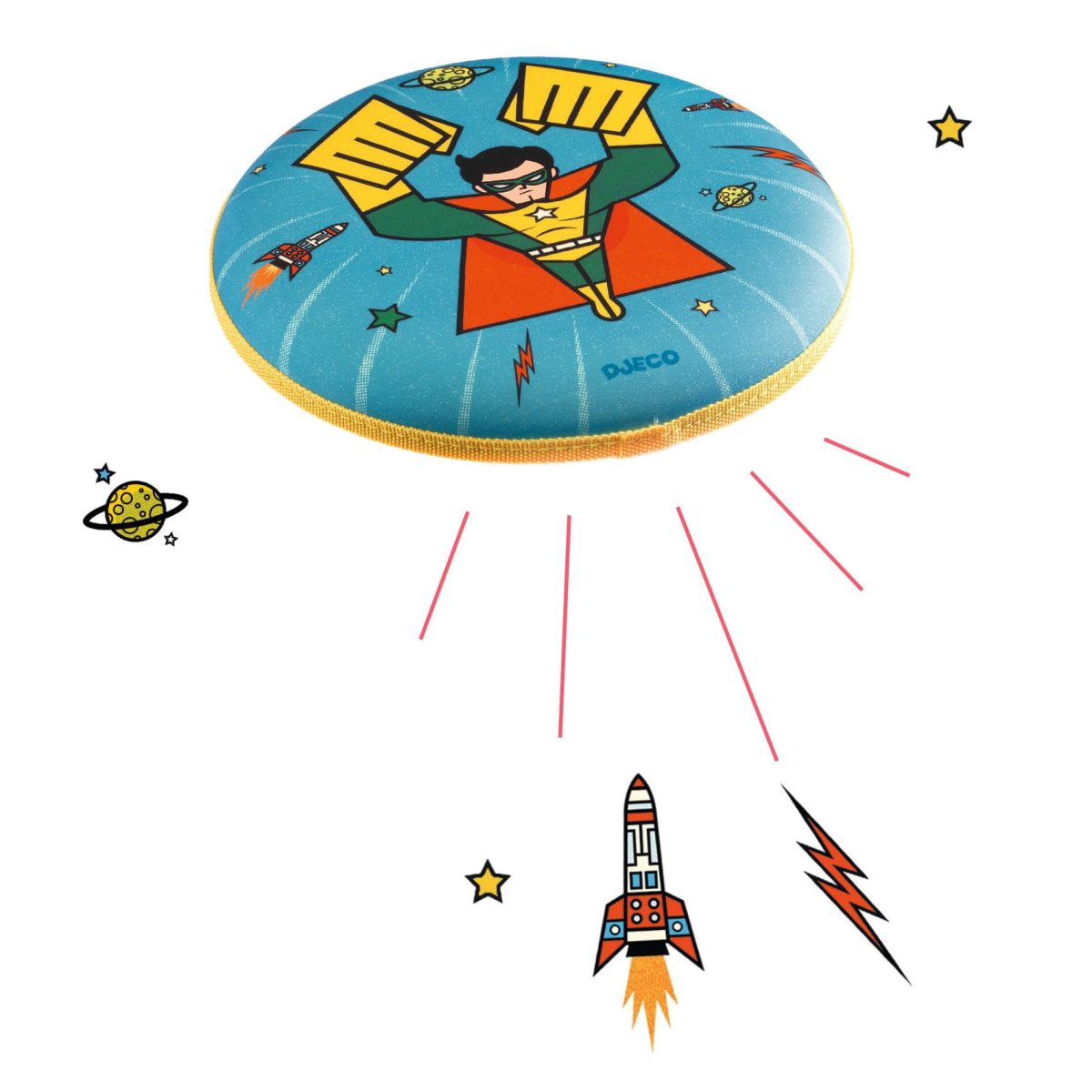 DJ02129-C1-RVB Djeco: Latający dysk SUPER BOHATER - obrazek 2
