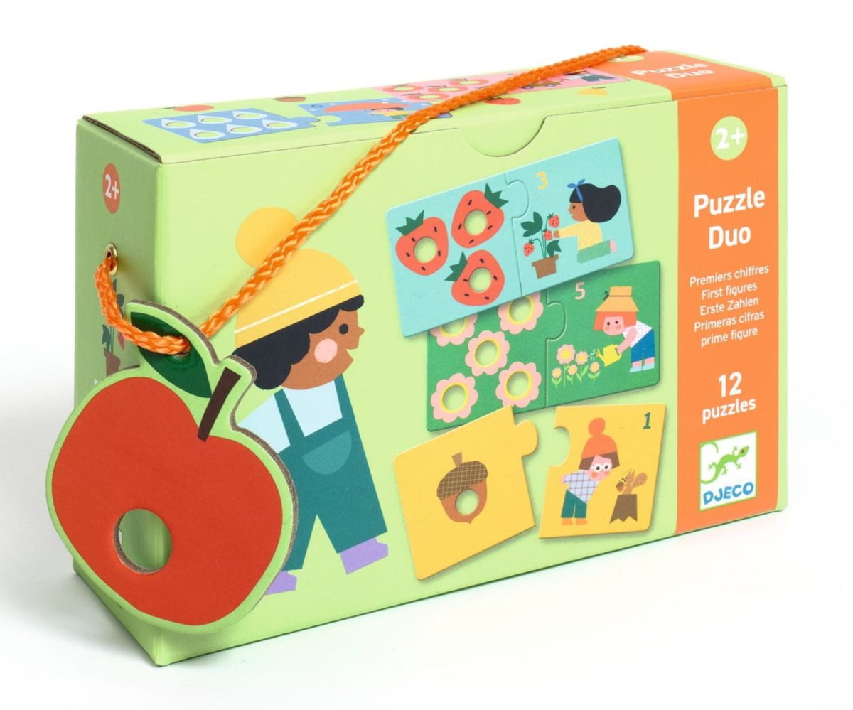 Djeco: Puzzle duo łączenie liczb 2+ - obrazek 1