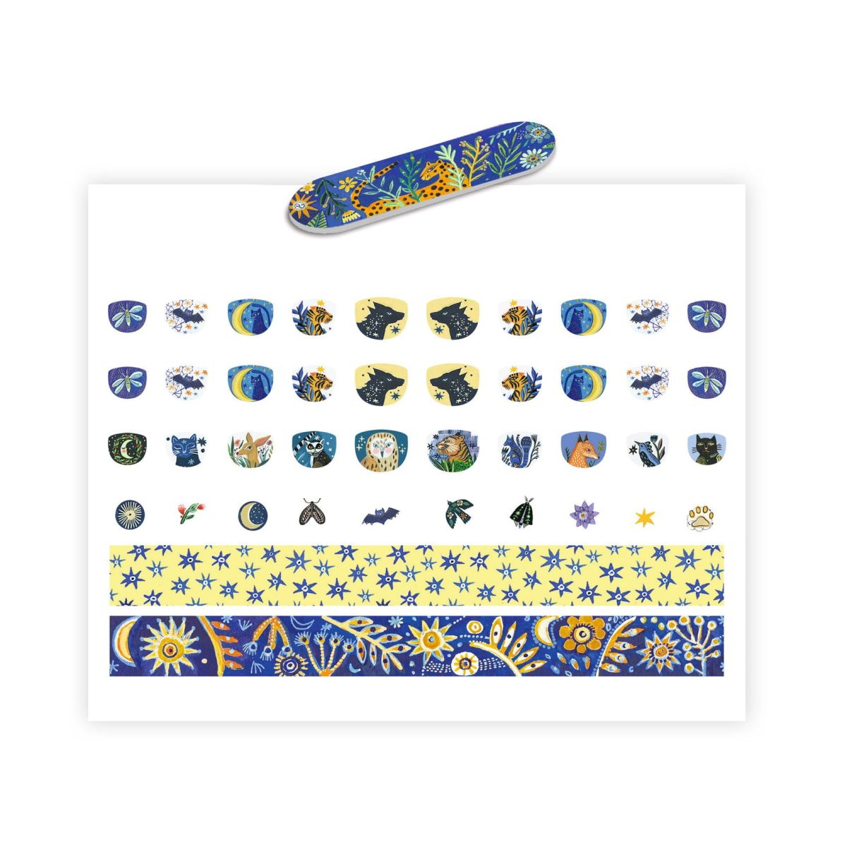 Djeco: wodoodporne Naklejki na paznokcie - KSIĘŻYCOWY BŁYSK 4+, pilniczki - obrazek 2