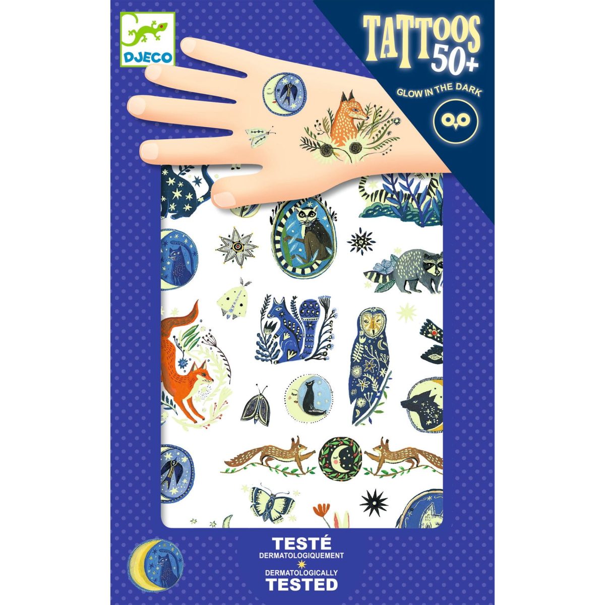 Djeco: Tatuaże LAS NOCĄ - świecące w ciemności - obrazek 1