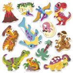 Janod: multizestaw kreatywny grube naklejki wielorazowe Dinozaury 2+ | my arts & crafts - obrazek 4