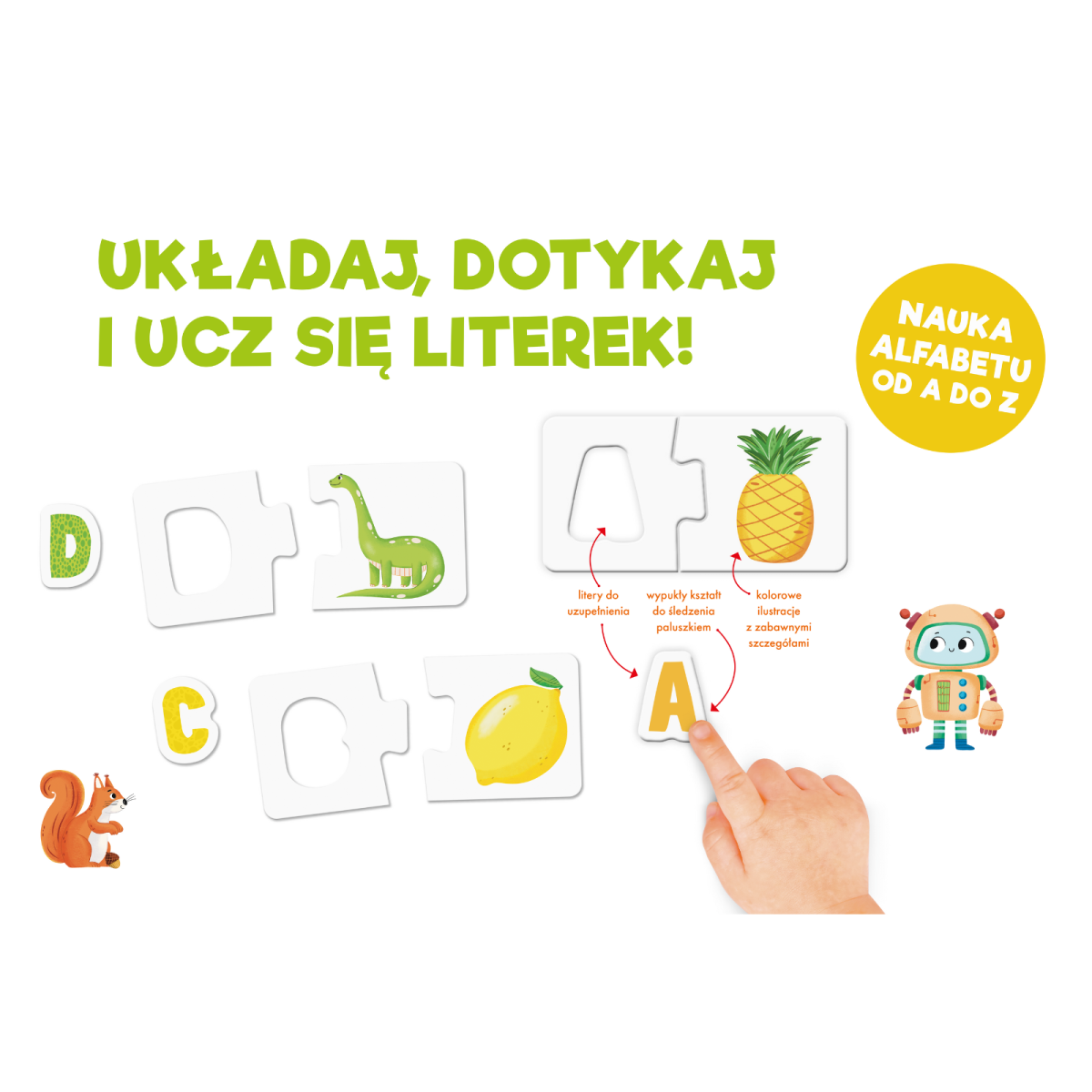 Kapitan Nauka: puzzle sensoryczne literki - obrazek 2
