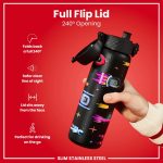 ION8: Butelka stalowa BIDON 600ml Spaceships - obrazek 2