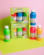 ChildGen, Łatwo zmywalne farby do malowania palcami, NEONOWE, 3x 350ml - obrazek 3
