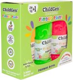 ChildGen, Łatwo zmywalne farby do malowania palcami, NEONOWE, 3x 350ml - obrazek 2