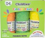 ChildGen, Łatwo zmywalne farby do malowania palcami, PASTELOWE, 3x 350ml - obrazek 2