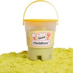 ChildGen: Piasek kinetyczny z foremką, 100% naturalny, 500g, kolor ŻÓŁTY, brzoskwinia - obrazek 3