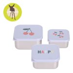 Lassig: Pojemnik na przekąski, stal nierdzewna, 3 szt., Happy Fruits Cherry