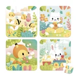 Janod: puzzle progresywne w walizce Zwierzątka Pure 2+ | Made in France - obrazek 2