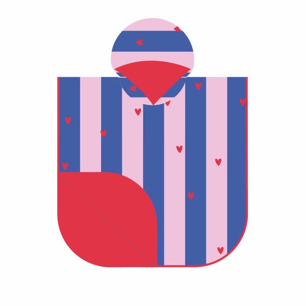 QUUT: dwustronne poncho kąpielowe dla dzieci Cherry Red