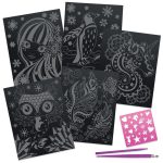 Nebulous Stars: zdrapywanki 5 szt. z rysikiem i szablonami Isadora - obrazek 2