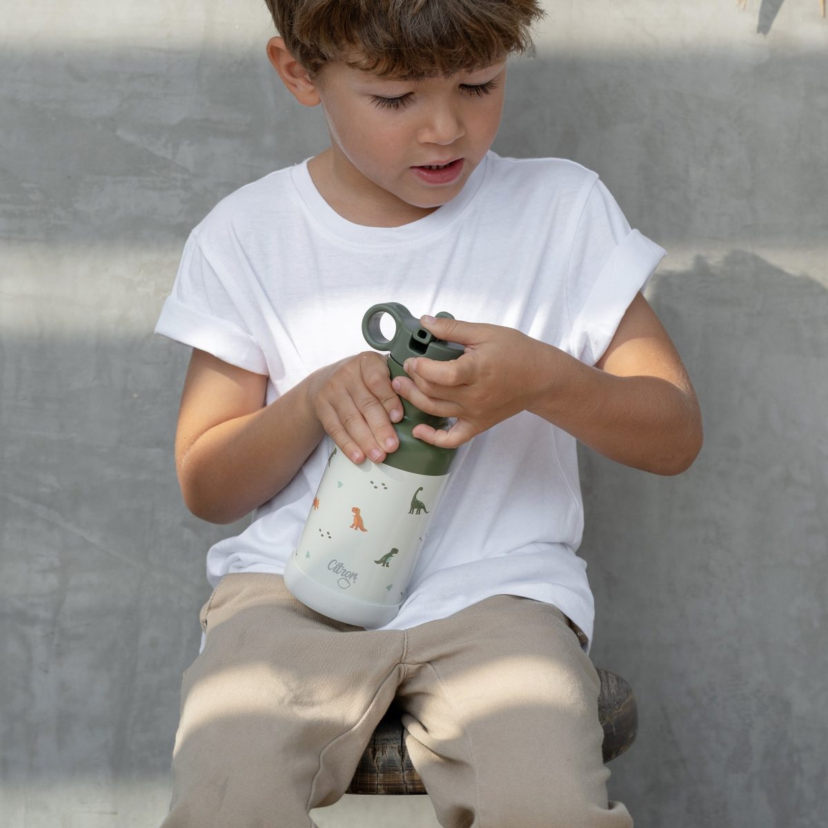 6199v Citron: butelka termiczna ze stali nierdzewnej 350ml Dino Green - obrazek 2